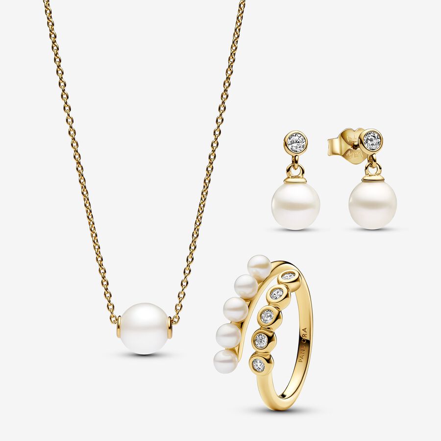Gold Plated Pearl Gift Set image number 0